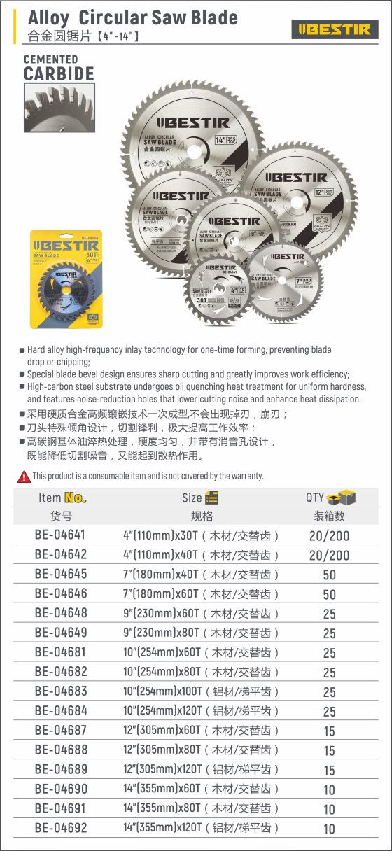 Alloy Circular Saw Blade BE-04641 - Image 2
