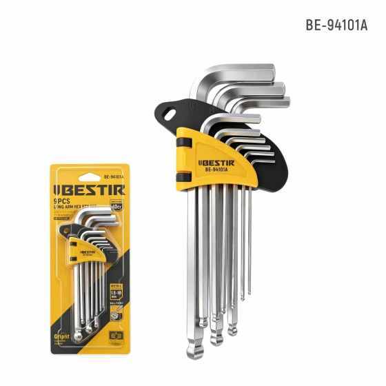 9PCS Long Arm Hex Key Set BE-94101A